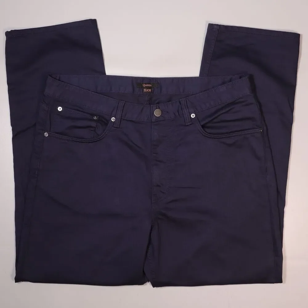 Quince Comfort Stretch Traveler 5-Pocket Pants Deep Navy Mens 35X30
